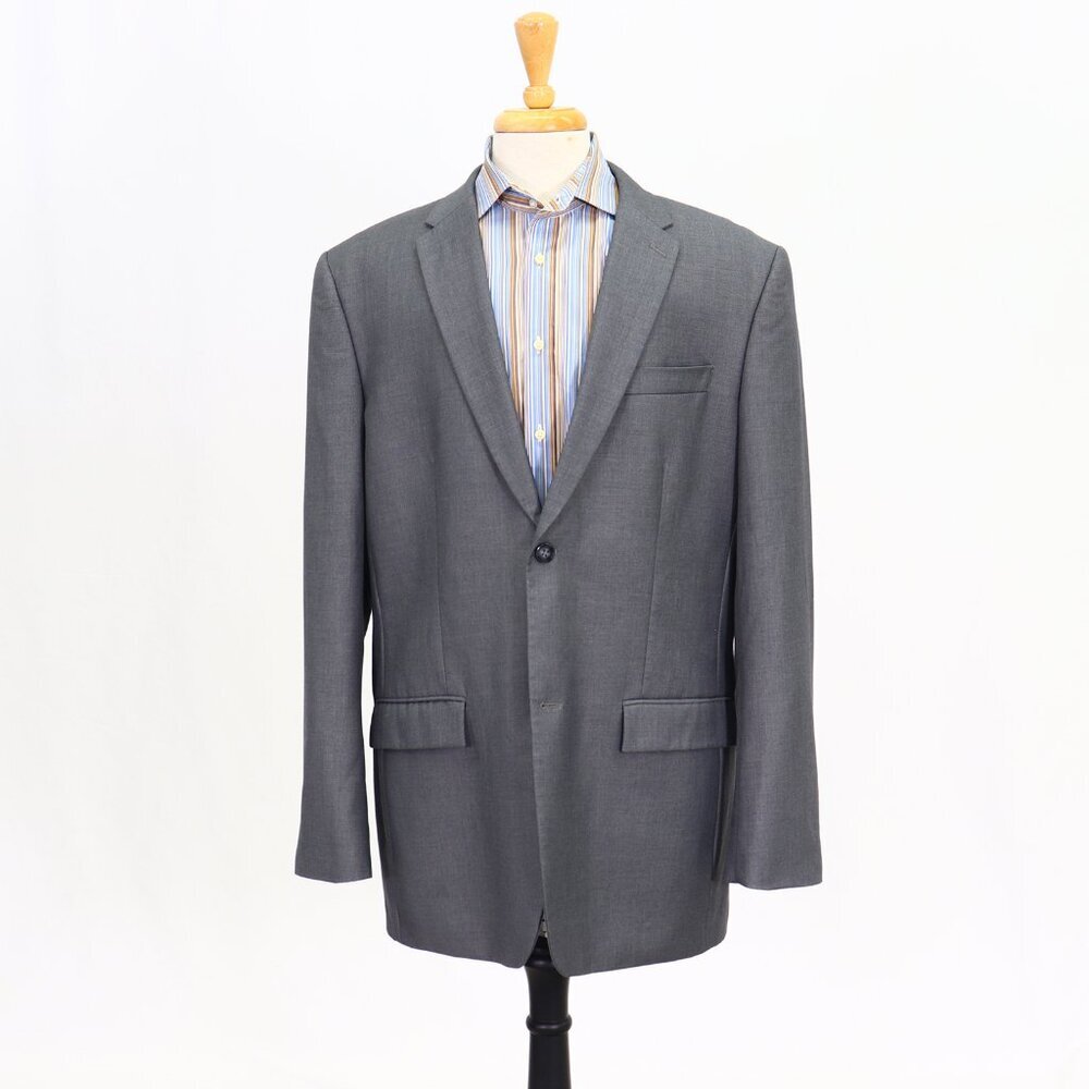 Perry Ellis 48R Gray Solid 2-Button Sport Coat Blazer Jacket P037